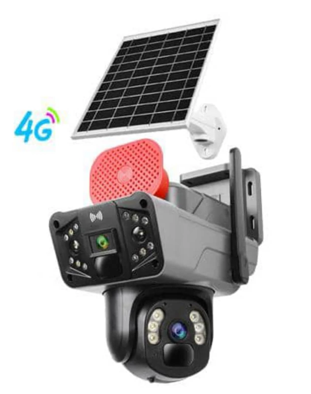 دوربین اسپید دام خورشیدی سیمکارتی مدل TP33 دو لنز O-KAM PRO بدون محدودیت در اپراتور با سرعت بالا(مشکی)