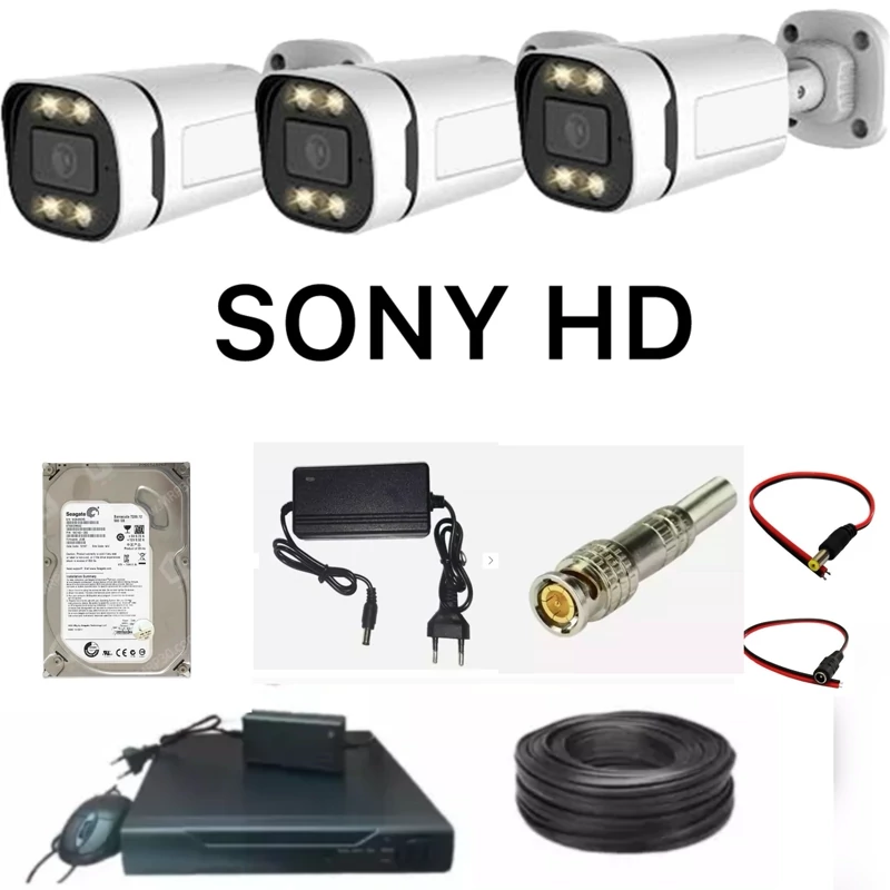 پک کامل 3 تایی دوربین مدار بسته SONY HD