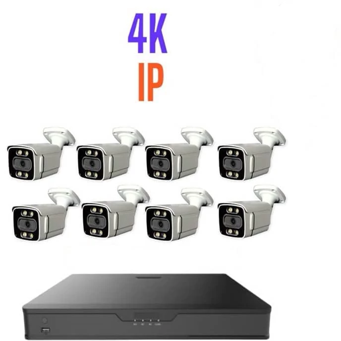 پکیج 8 عددی دوربین مداربسته تحت شبکه 4K مدل B4410-KLMP