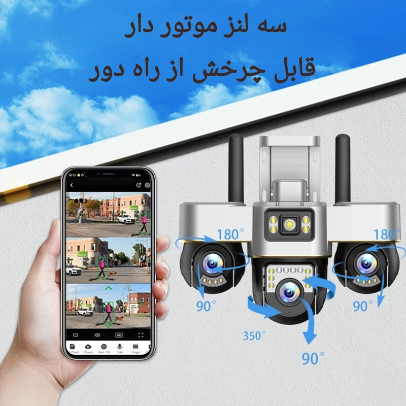 دوربین سیمکارتی مدل SURVI سه لنز موتوردار 15 مگاپیکسل ( هر لنز موتور چرخشی مجزا )