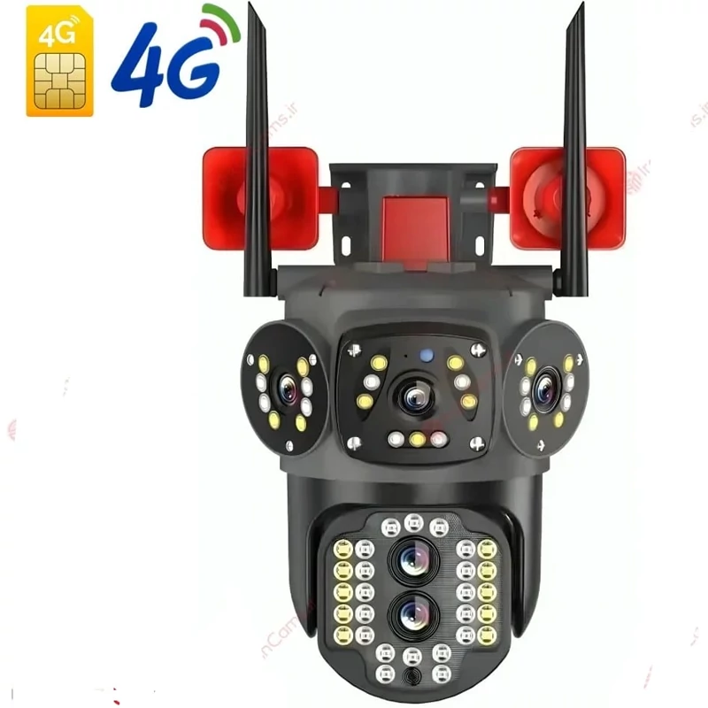 مینی اسپید دام  سیمکارتی سه لنز 8 مگاپیکسل V380 مدل A4H-2
