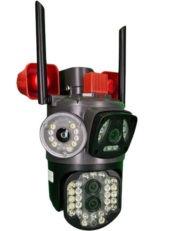 دوربین سیمکارتی 3 لنزه آژیر دار v380 pro دارای 10X زوم اپتیکال