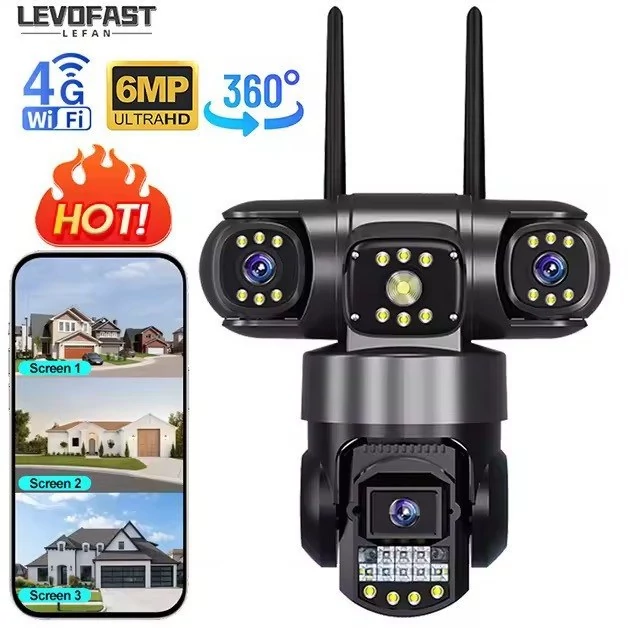 دوربین سیمکارتی 3 لنز چرخشی V380 Pro بدون نقطه کور