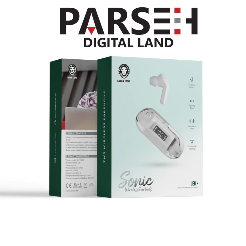 هندزفری بلوتوث سونیک گرین Green sonic wireless earbuds GL-TWS9