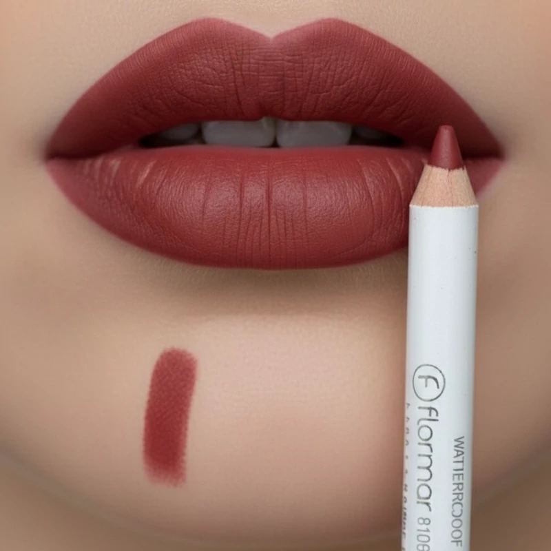 رژلب مدادی رنگ گوشتی عنابی ملایم رژ لب مات مخملی