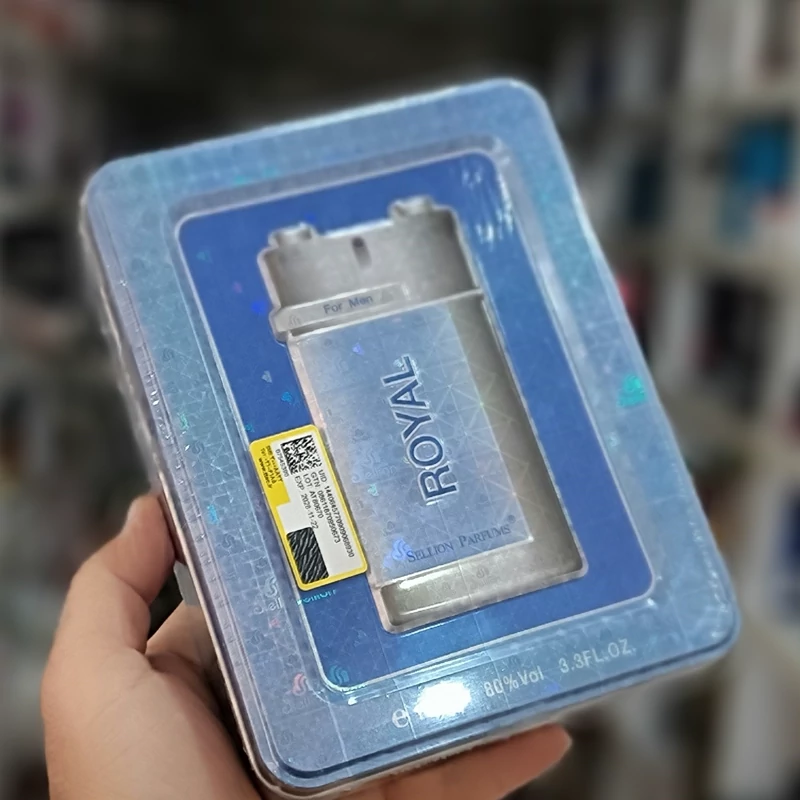 ادکلن رویال فلزی اصلی 100 میل عطر رویال آبی royal sellion پرفیوم قدیمی اودکلن رویال قوطی فلزی ادکلن رویال آبی کادو مرد