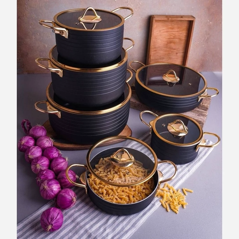 سرویس قابلمه21 پارچه کوکینو آلیاژ چدن داخل گرانیت