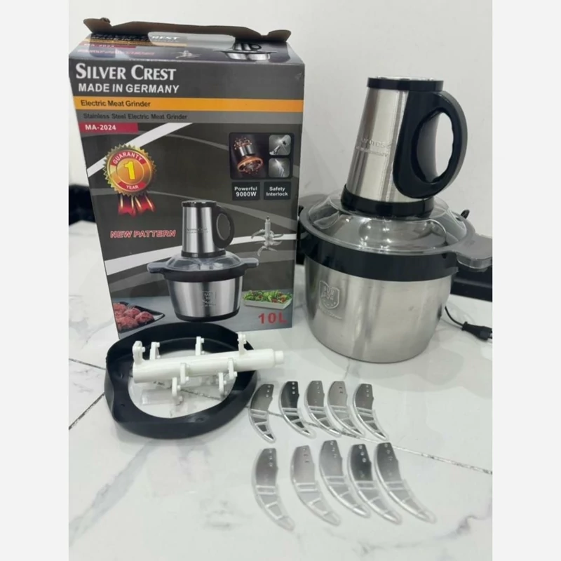 خرد کن 10 لیتری تیغه استیل 10 تیغه سیلور کرست 9000وات  سیم پیچ مس